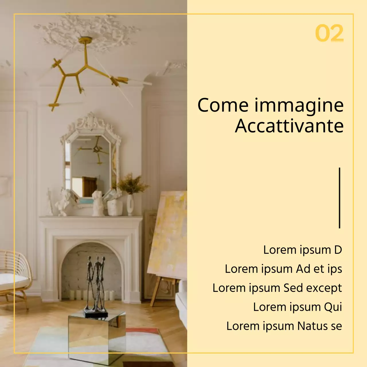 Materiale didattico minimalista con sfondo fotografico nero e beige