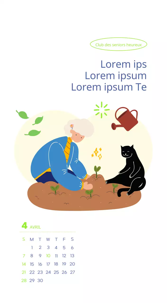 Calendrier de travail avec de belles illustrations