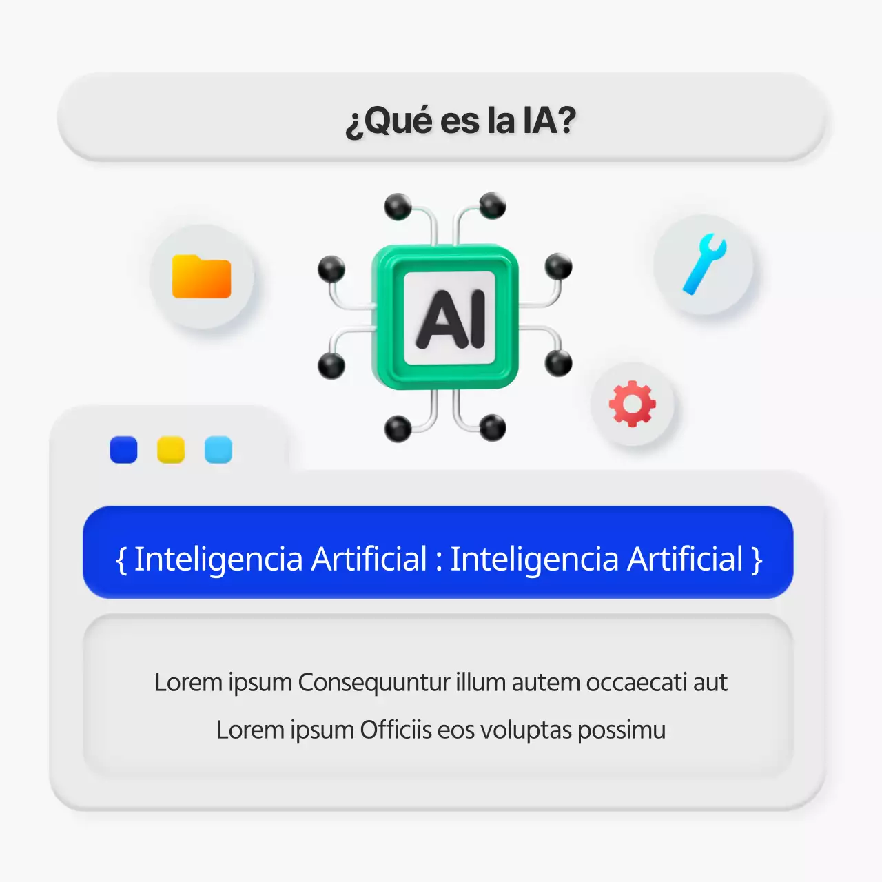 Anuncio de seminario en estilo minimalista 3D en azul y gris