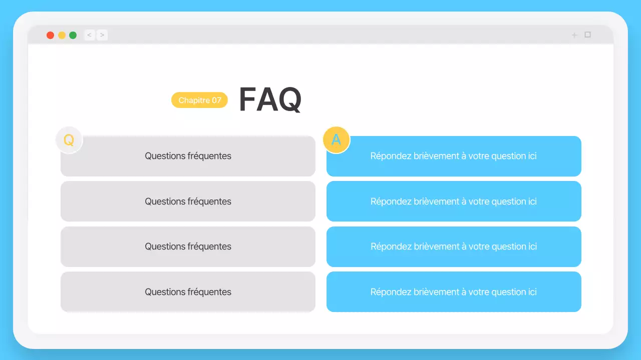 Cadre de navigation simple en bleu clair Profil de l'entreprise