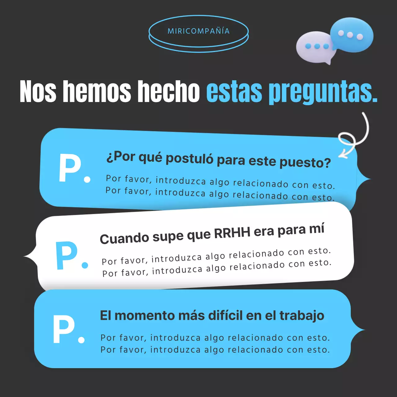 Informe de entrevista simple azul claro