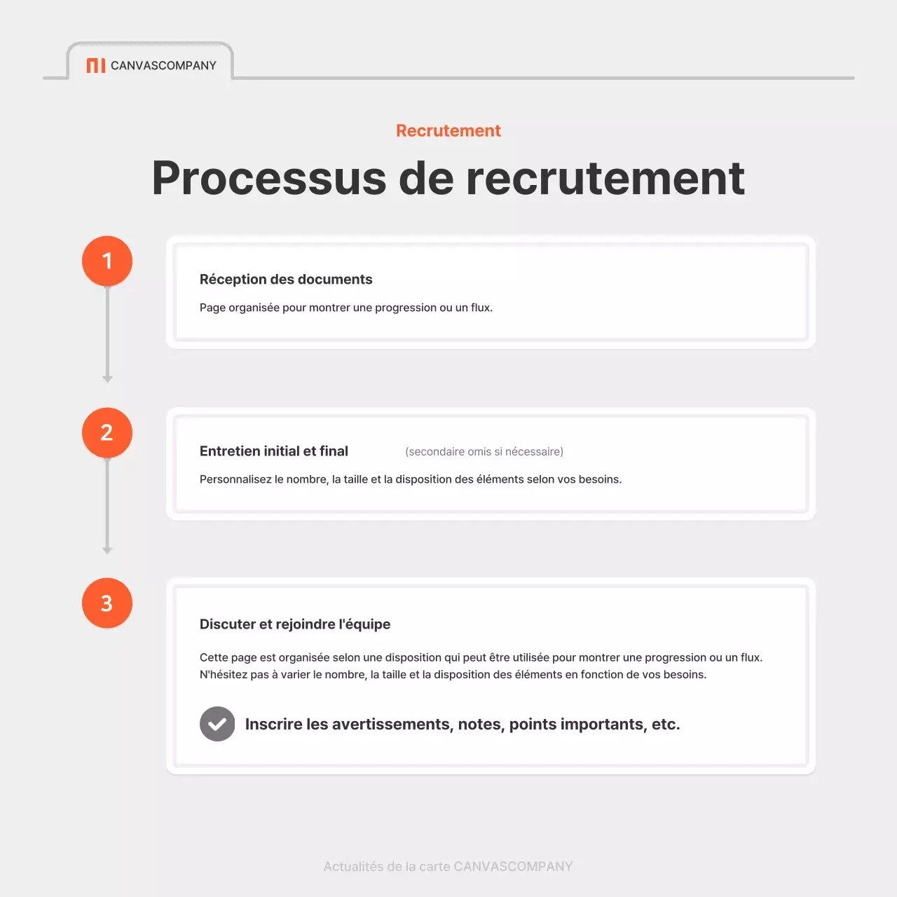 Une simple annonce d'emploi d'entreprise en rouge et gris