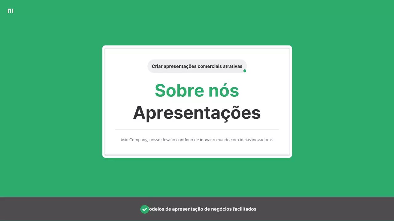 Um perfil de empresa simples a verde e cinzento