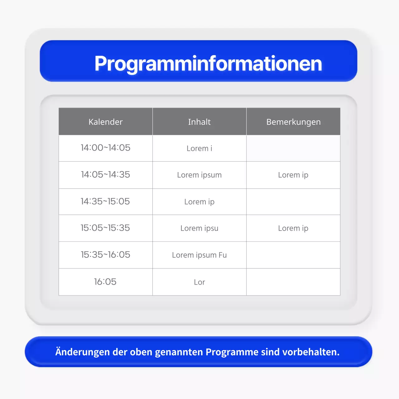 Seminarankündigung im minimalistischen 3D-Stil in Blau und Grau