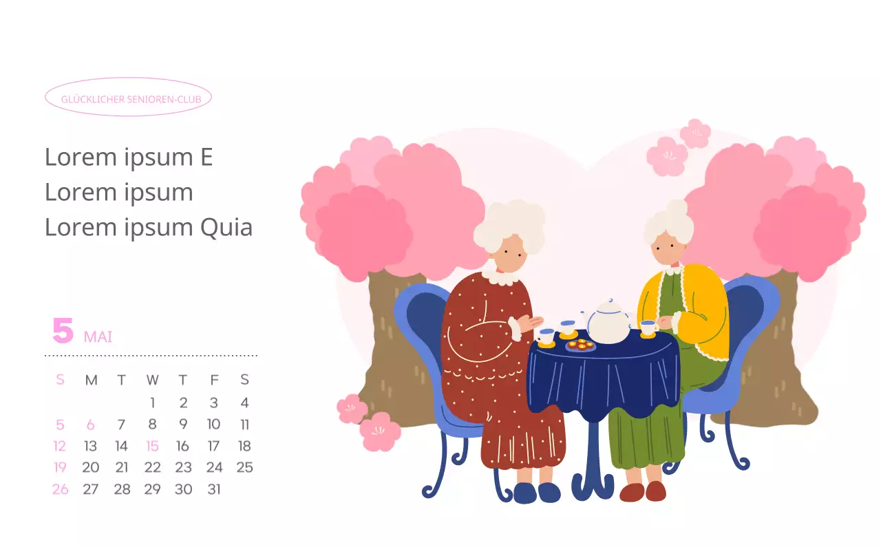 Arbeitskalender mit schönen Illustrationen