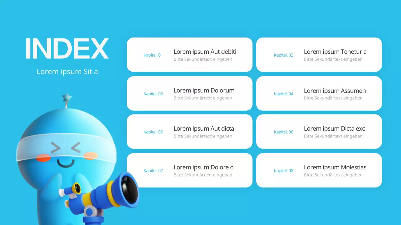 Ein kitschiges, blau-gelbes, futuristisches, technisches Vorausschau-Trainingsdeck
