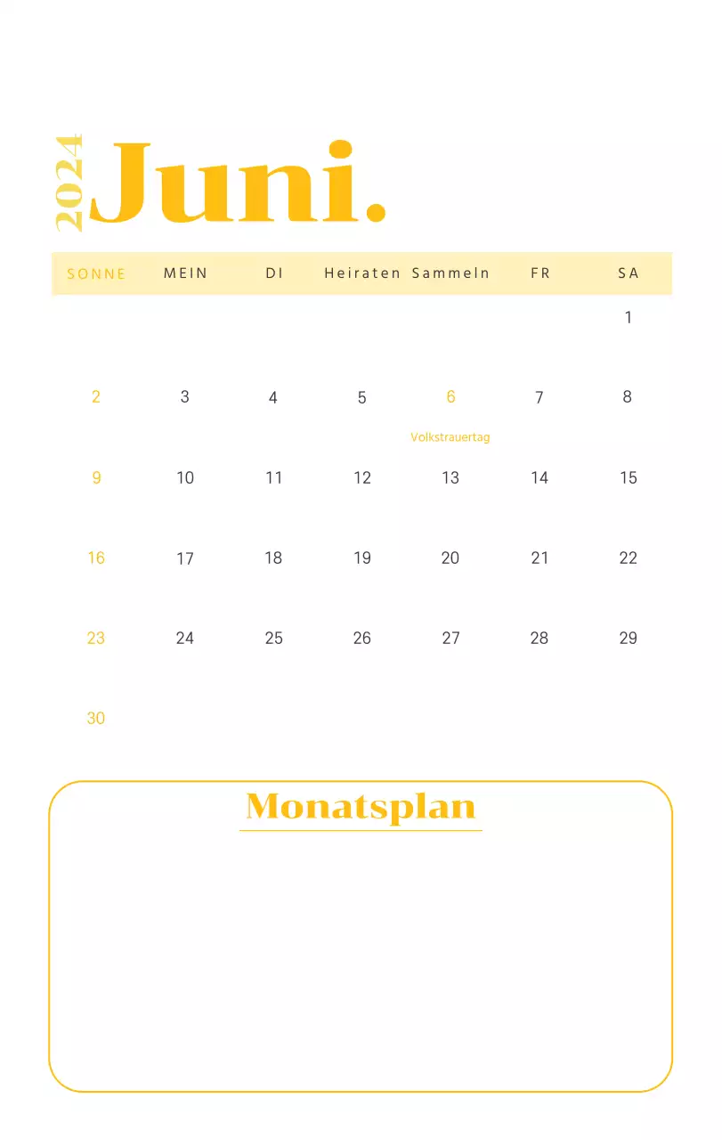 Kalender mit Jugendillustrationen auf gelbem und grünem Hintergrund