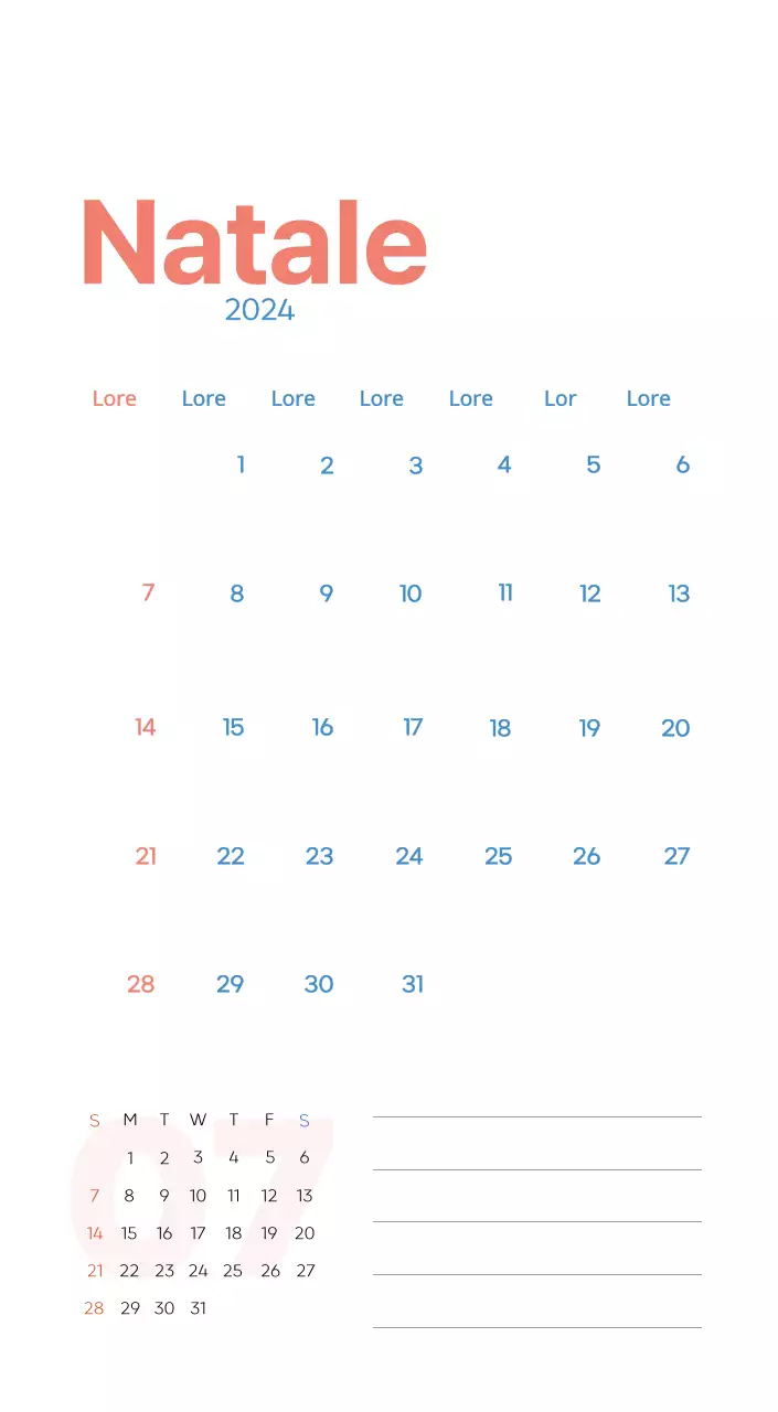 Calendario di lavoro con splendide illustrazioni