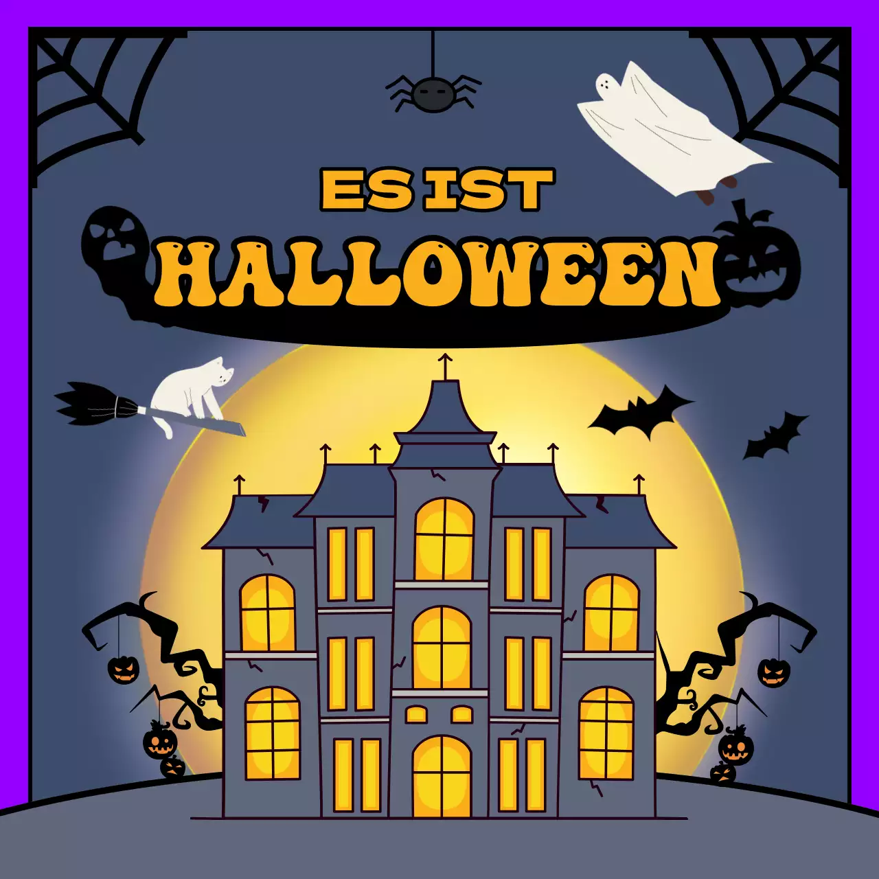 Fördern Sie fantastische Halloween-Dekorationsideen in Lila und Orange