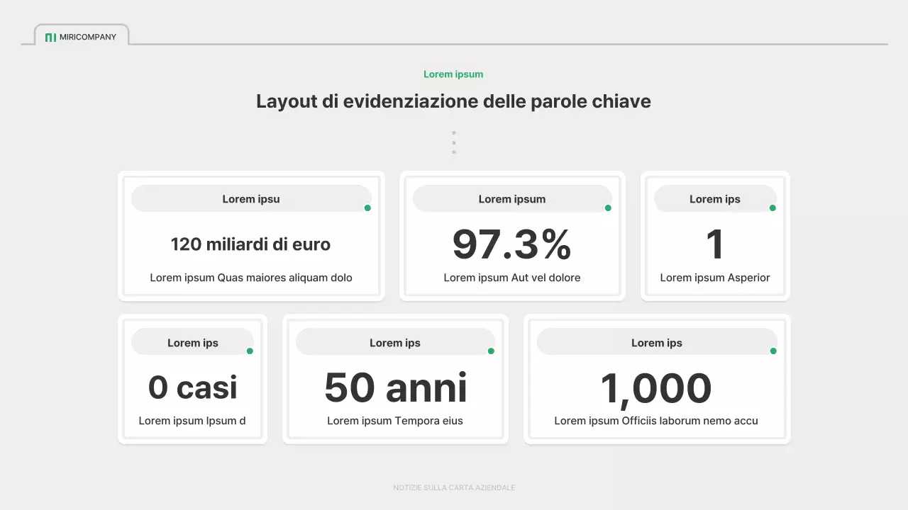 Un semplice profilo aziendale in verde e grigio