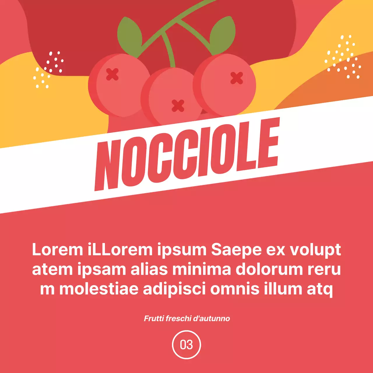 Promuovere la frutta di stagione con un tocco di arancione e verde