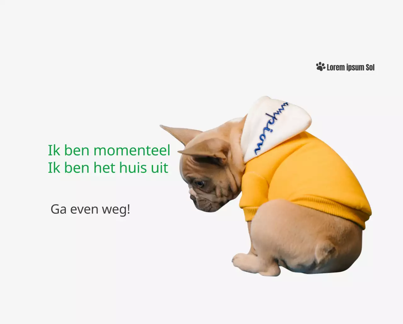 Een kalender met een afbeelding van een puppy en een schattige boodschap in groene accenten