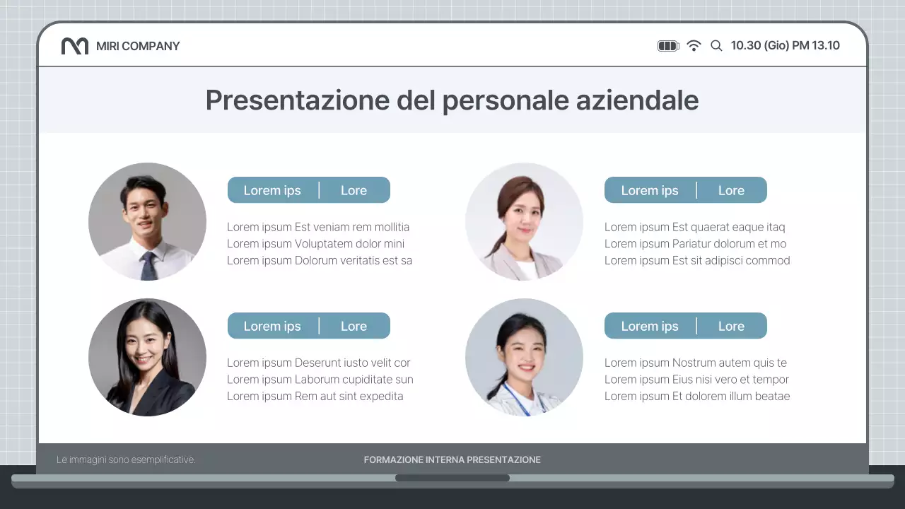 Semplice presentazione di formazione interna in azzurro e grigio