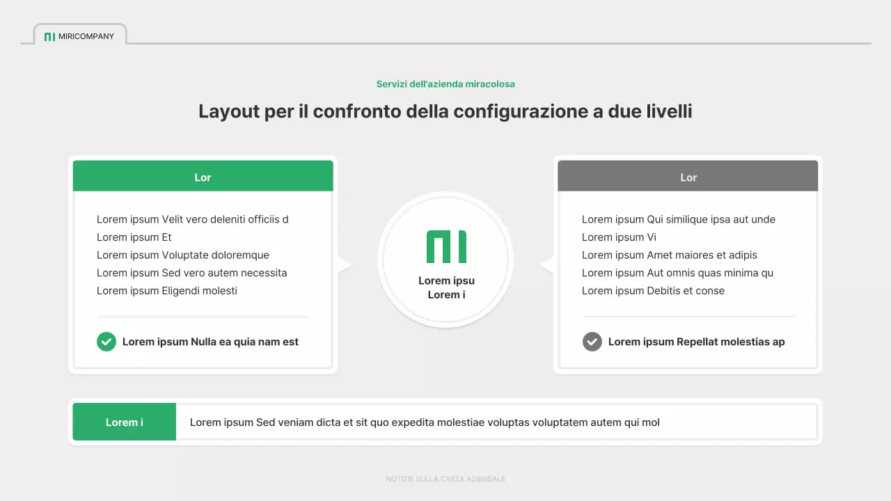 Un semplice profilo aziendale in verde e grigio
