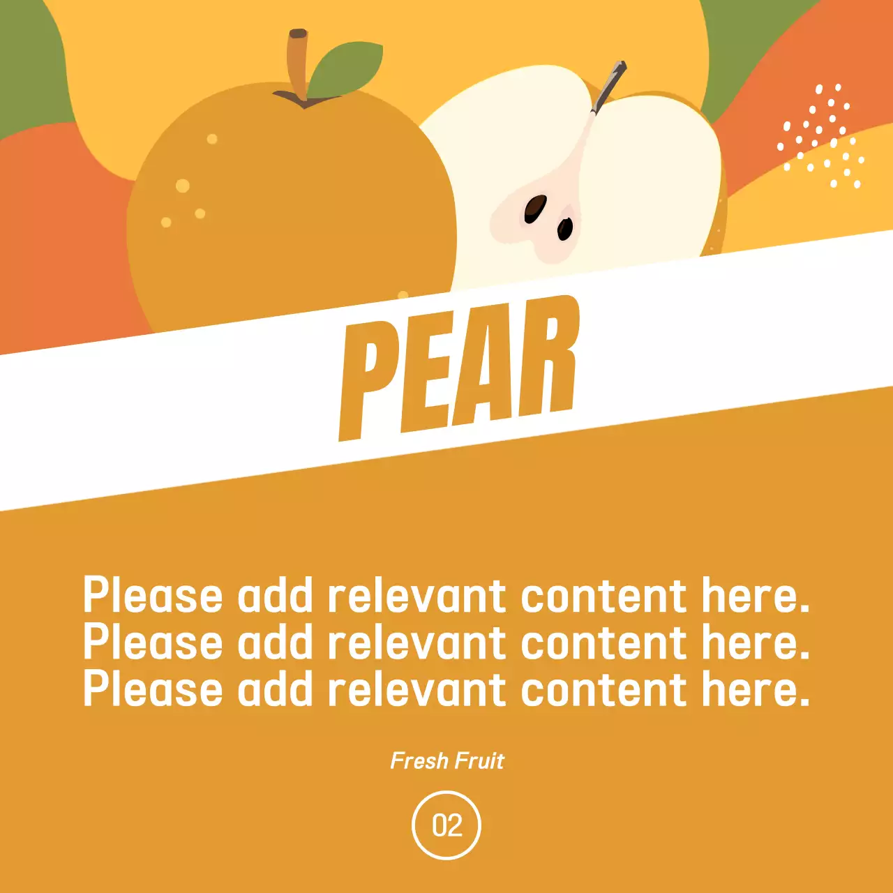 Promote seasonal fruits with a pop of orange and green