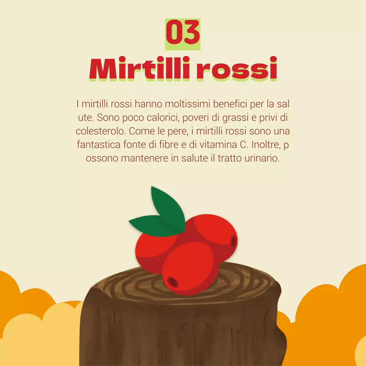 Semplici beige e arancioni per promuovere la frutta di stagione