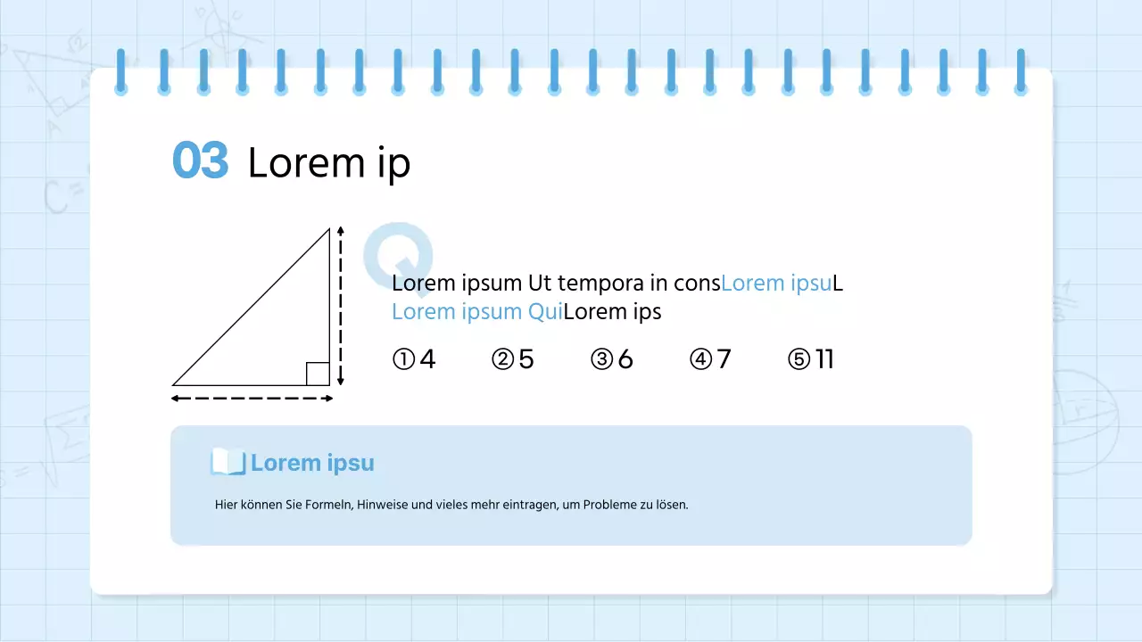 Kitschige Mathe-Schulmaterialien in Hellblau und Gelb