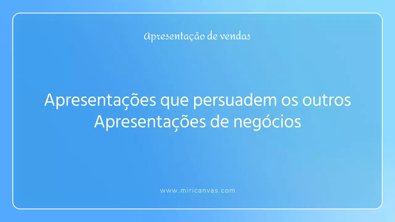 Apresentação comercial minimalista em azul claro e branco