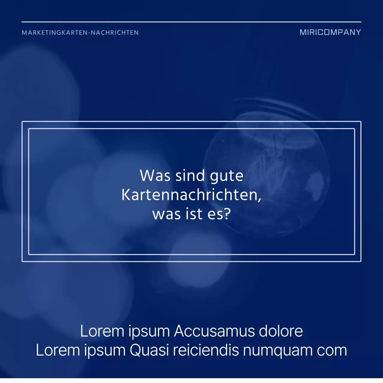 Werbung für ein einfaches Fotorahmen-Layout in Blau und Weiß