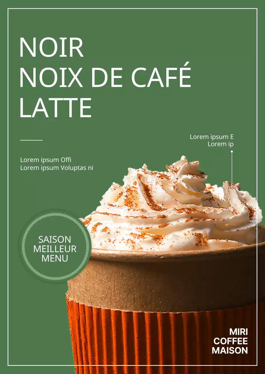 Promouvoir une boisson d'automne propre sur fond vert