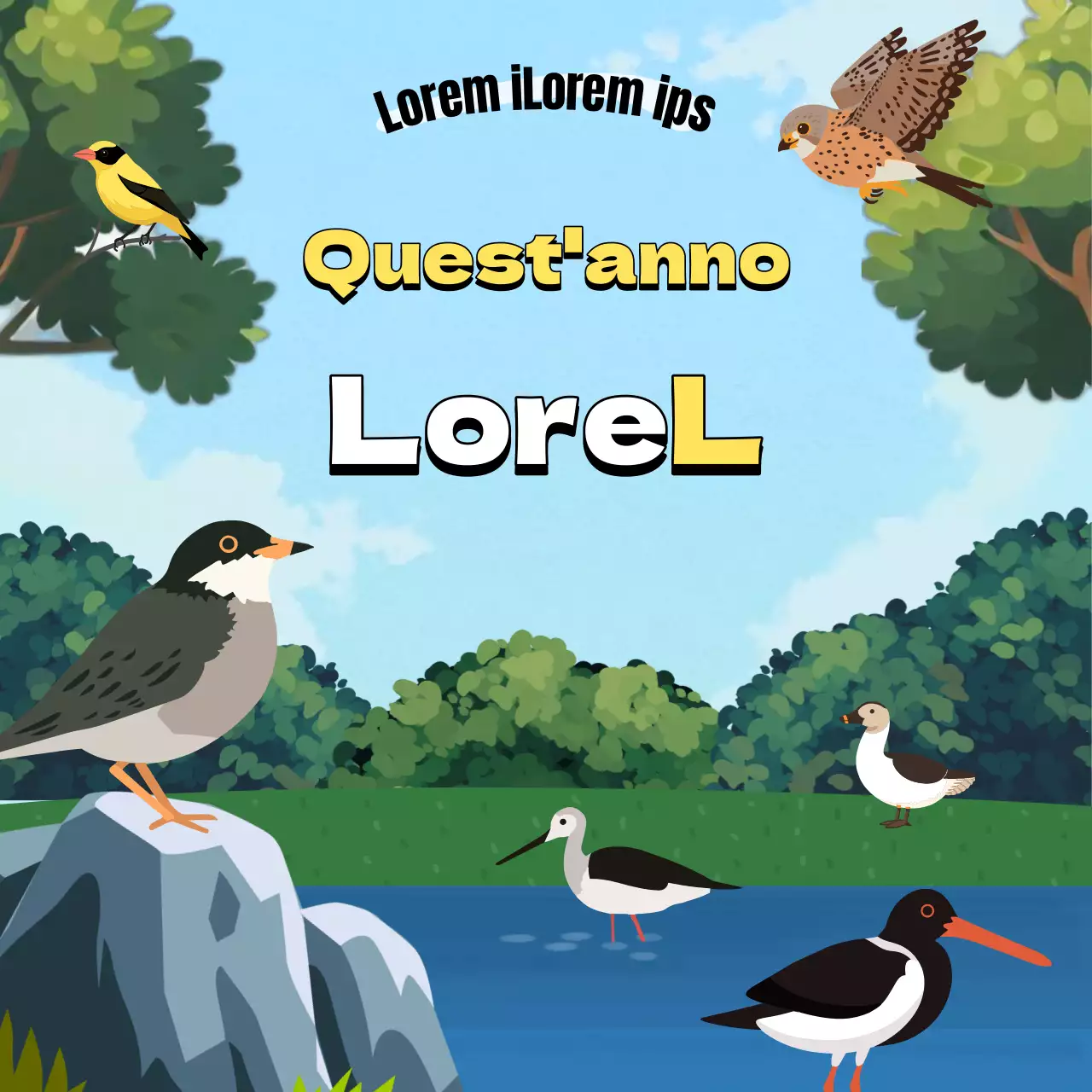 Risorse didattiche per la Giornata mondiale degli uccelli migratori di ottobre tropicale in verde e azzurro