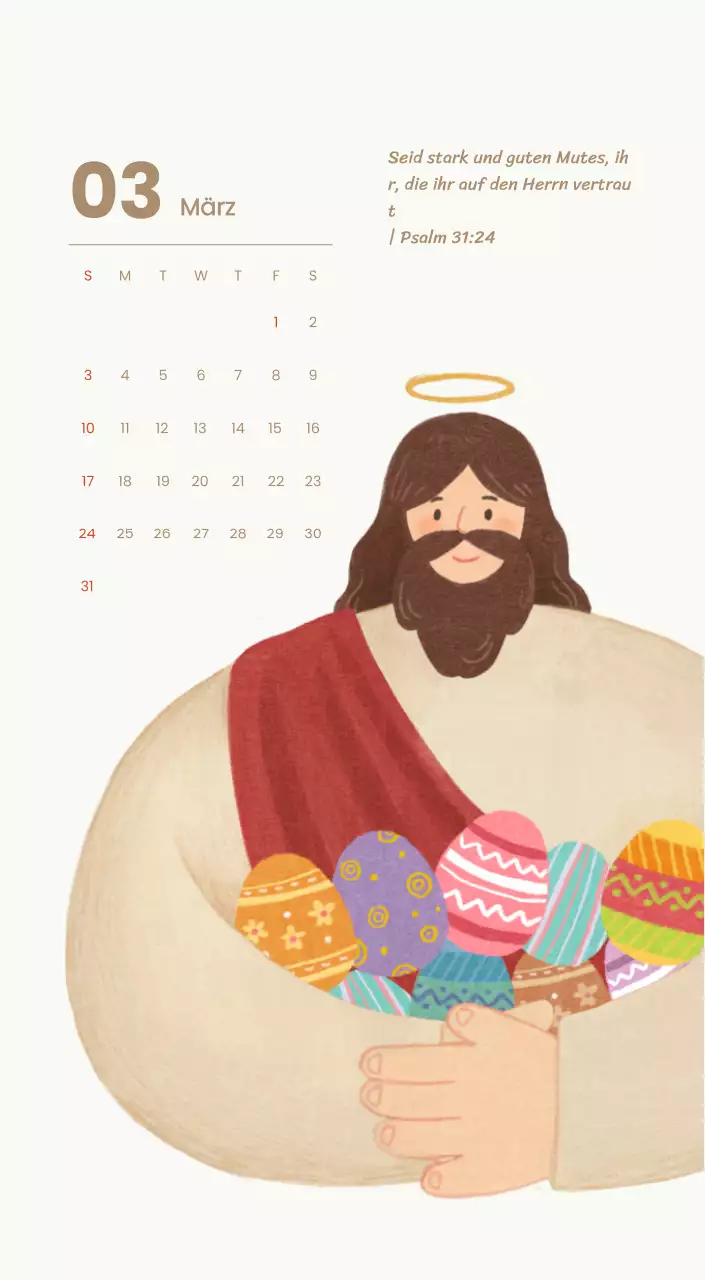 Ein Andachtskalender mit gemütlichen Illustrationen und Bibelversen auf hellblauem Hintergrund