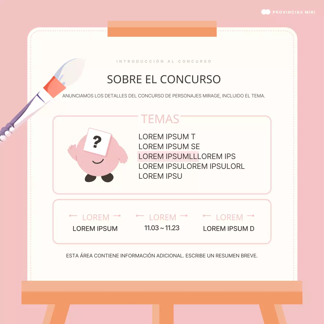 Promover un concurso de carácter sencillo en menta y marfil