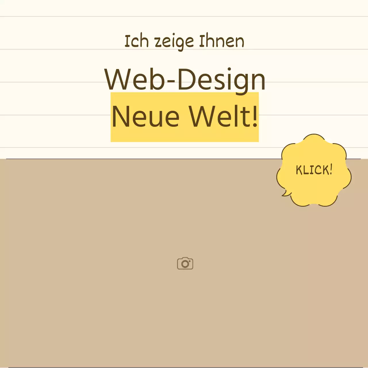 Eine einfache Storytelling-Produktpräsentation in Gelb und Beige