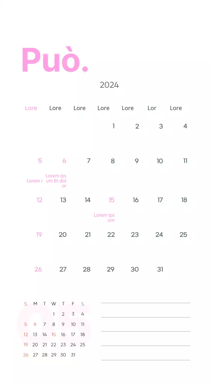 Calendario di lavoro con splendide illustrazioni