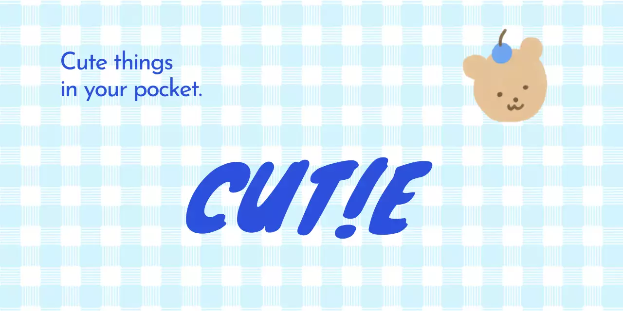 체크무늬의 귀여운 캐릭터 굿즈 헤더택