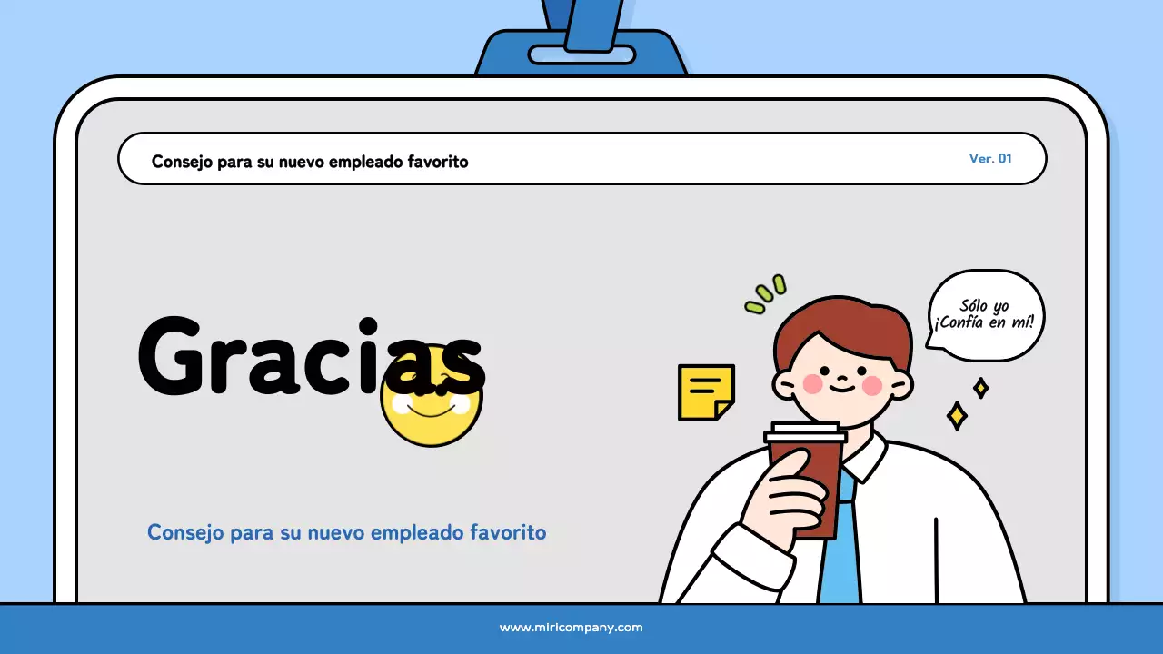 Una bonita cubierta de formación para nuevos empleados en azul claro y negro