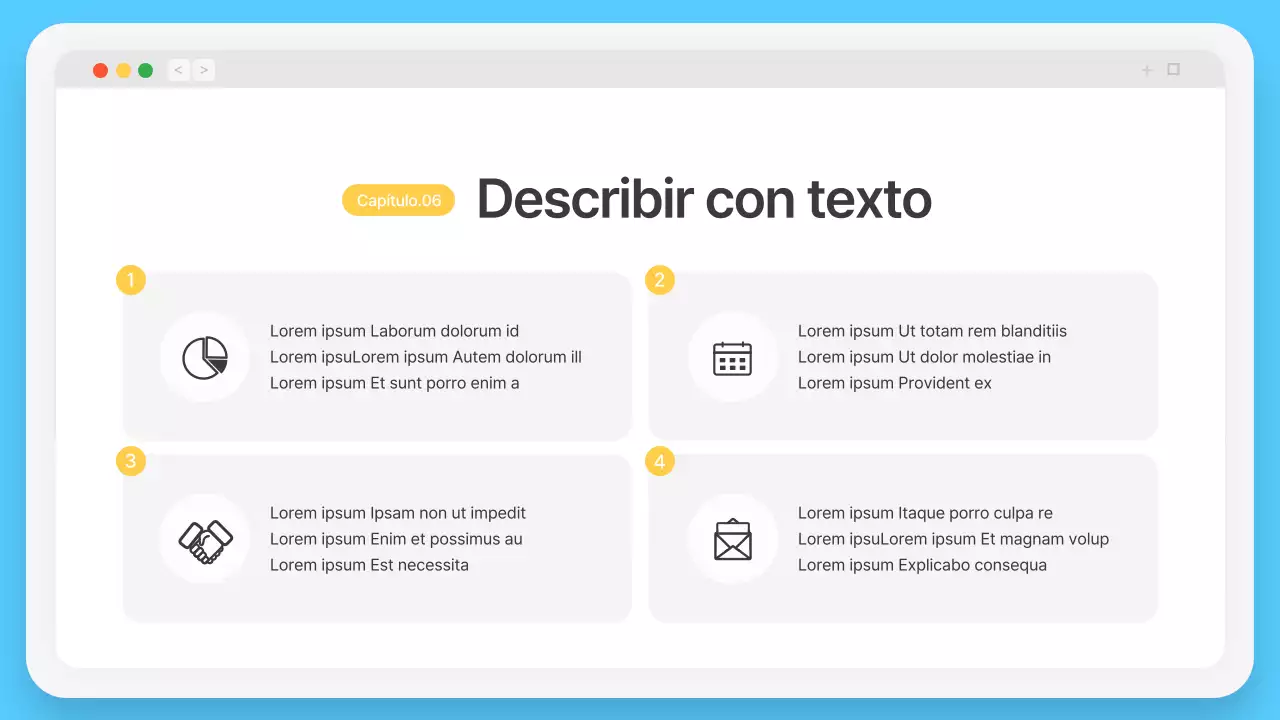 Marco de navegador sencillo en azul claro Perfil de la empresa