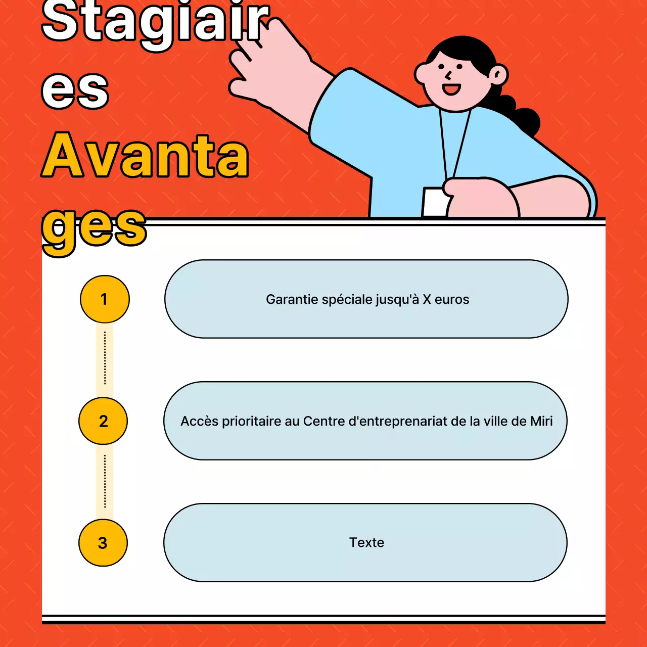 Un simple argumentaire orange pour recruter des stagiaires entrepreneurs