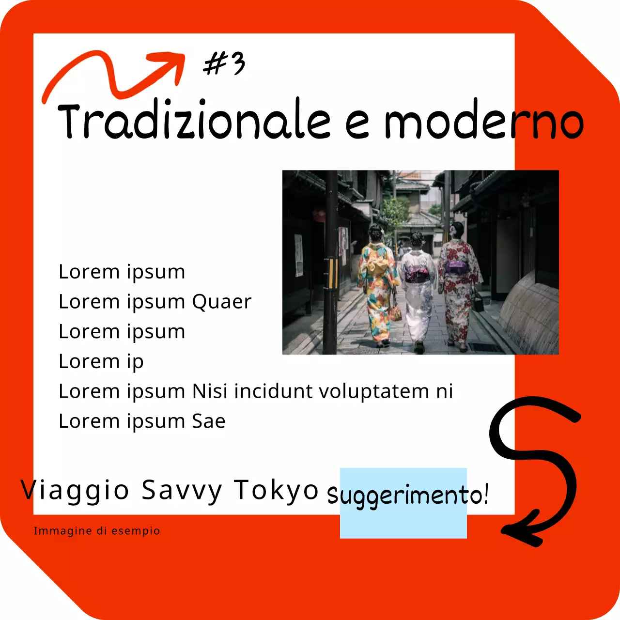 Promozione turistica giapponese kitsch in rosso