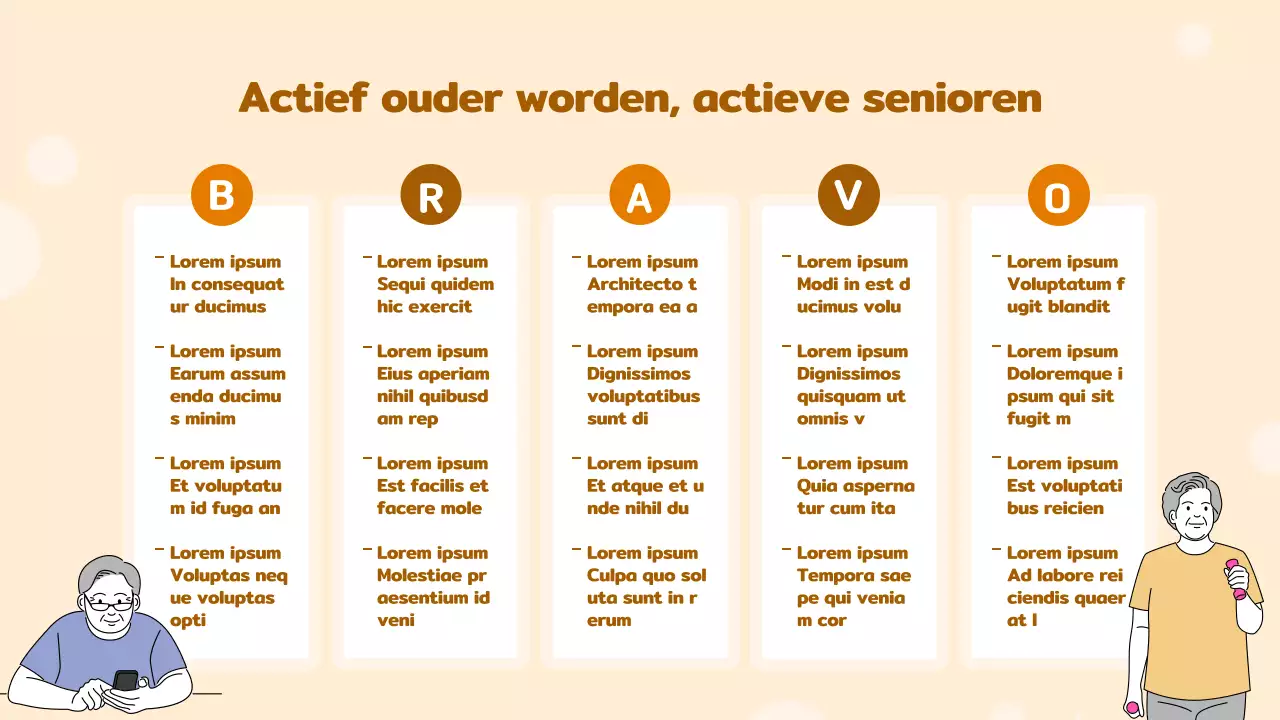 Eenvoudig lesmateriaal voor zilverstad in beige