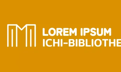 Einfaches, modernes Bibliothekslogo in Weiß