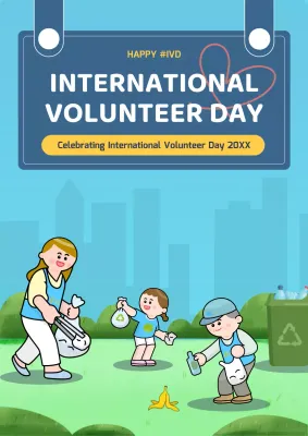 Blue Simple Volunteer Event Poster