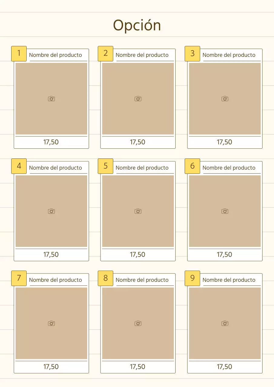 Una sencilla presentación de un producto en amarillo y beige