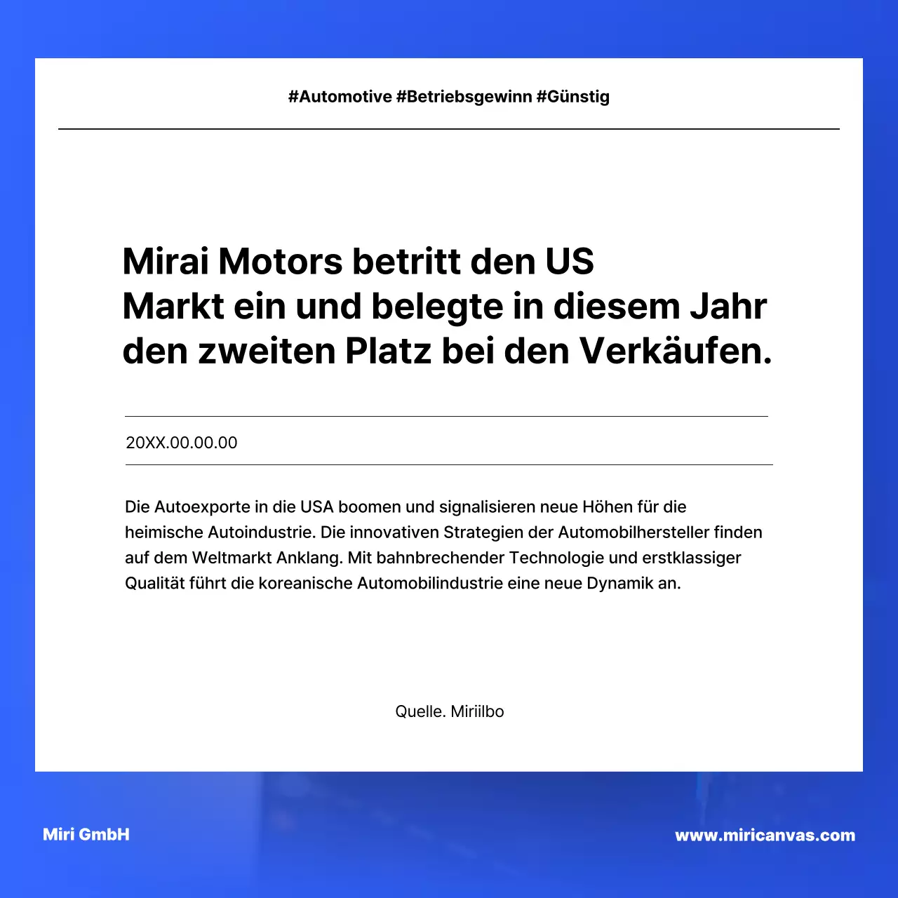 Ein einfacher Aktienmarktbericht in Blau