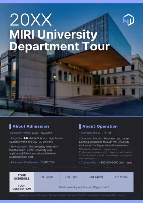 Blue Modern University Tour Announcement Poster