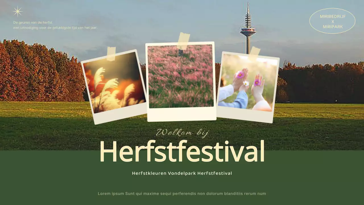 Een eenvoudige en moderne herfstfeestplanner in groen en beige