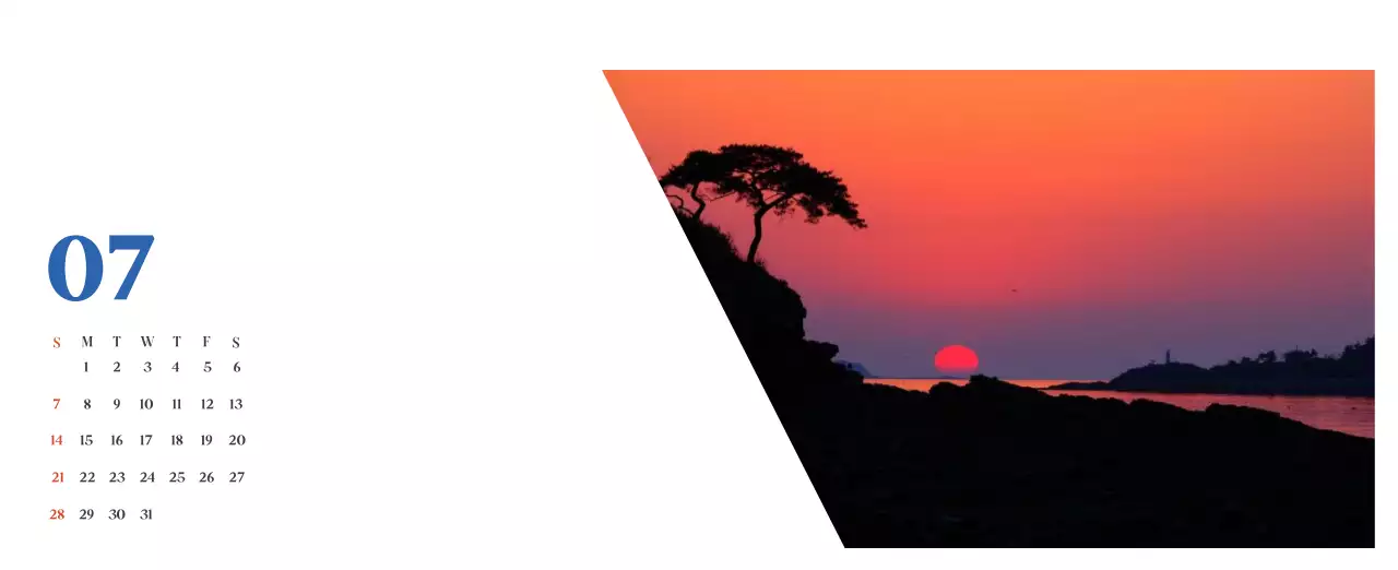 Calendario hospitalario con fotos de paisajes estacionales