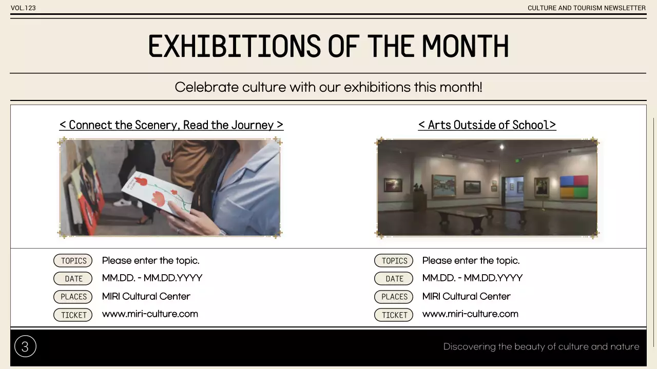 베이지 전통 사원 뉴스레터 프레젠테이션