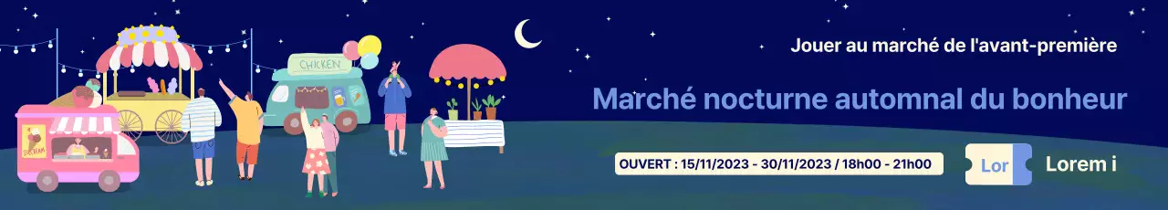 Promouvoir les événements du marché nocturne avec des illustrations nocturnes