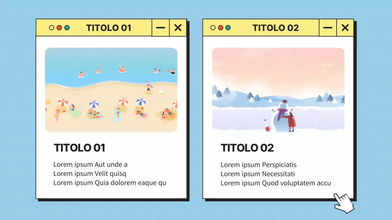 UI desktop minimalista in blu e giallo Profilo aziendale