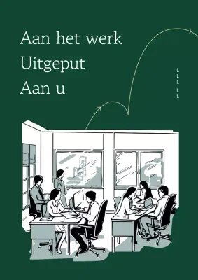 Minimalistische zakelijke training boekomslag in groen en wit