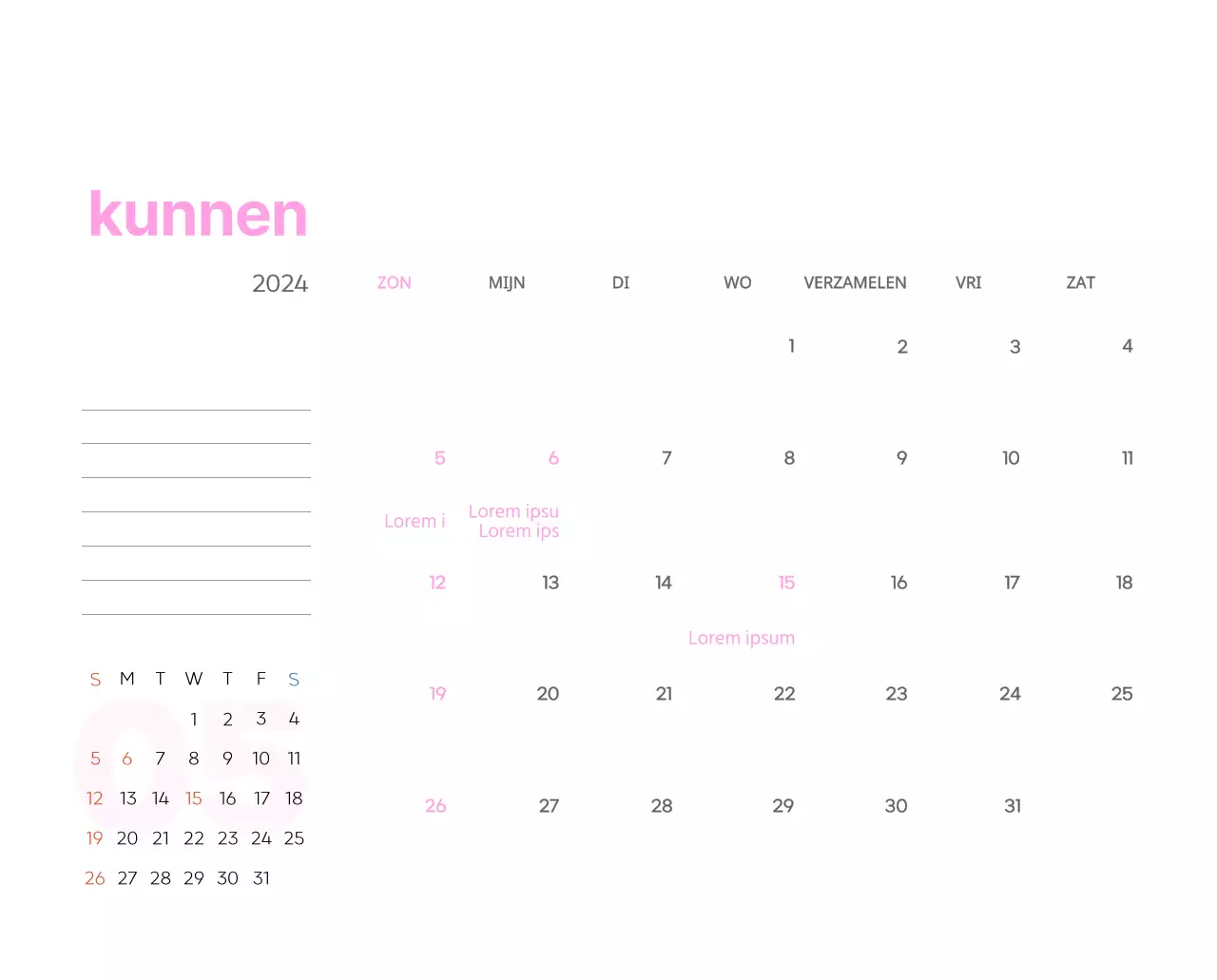 Werkkalender met prachtige illustraties