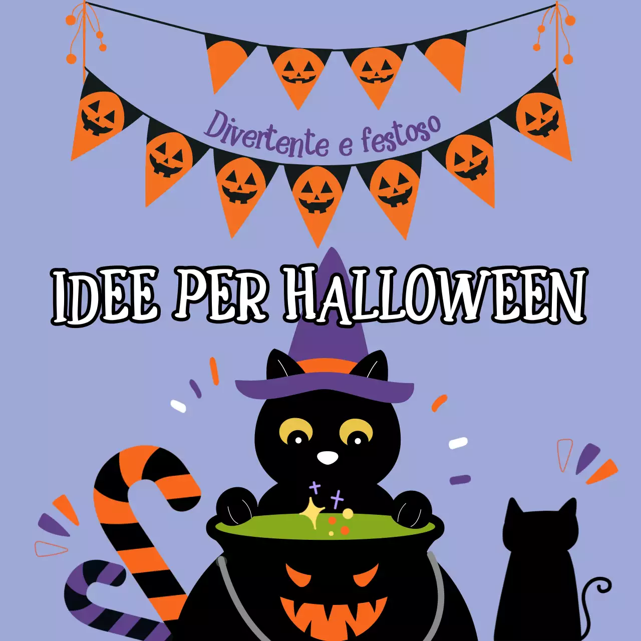 Promuovere costumi di Halloween di tendenza in bianco e arancione