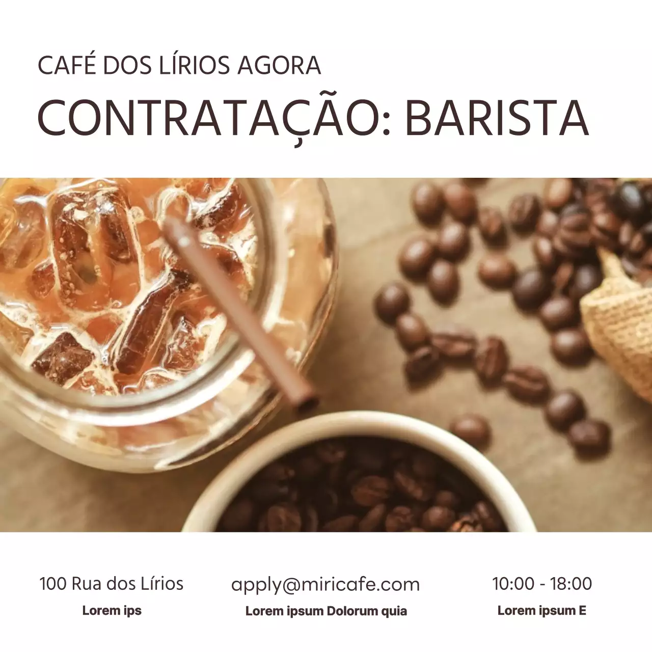 Um simples anúncio de recrutamento branco e castanho