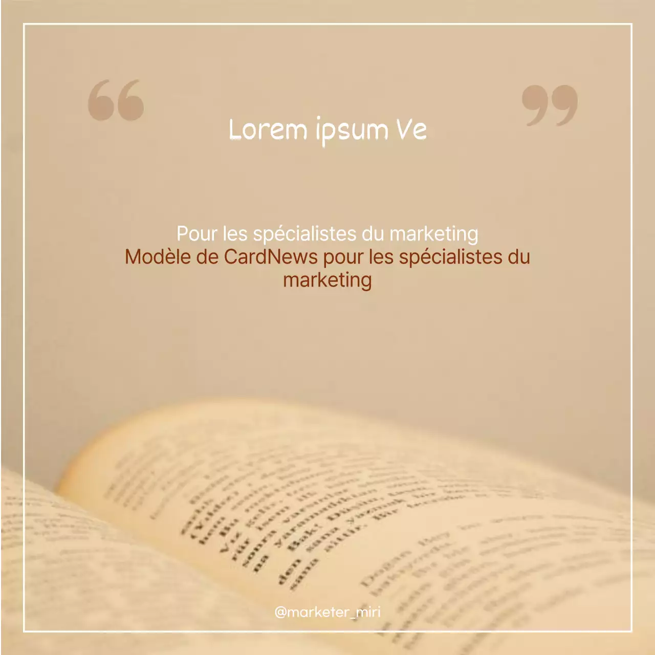 Guide pour la conception d'un modèle de marketing simple et chaleureux en brun et blanc